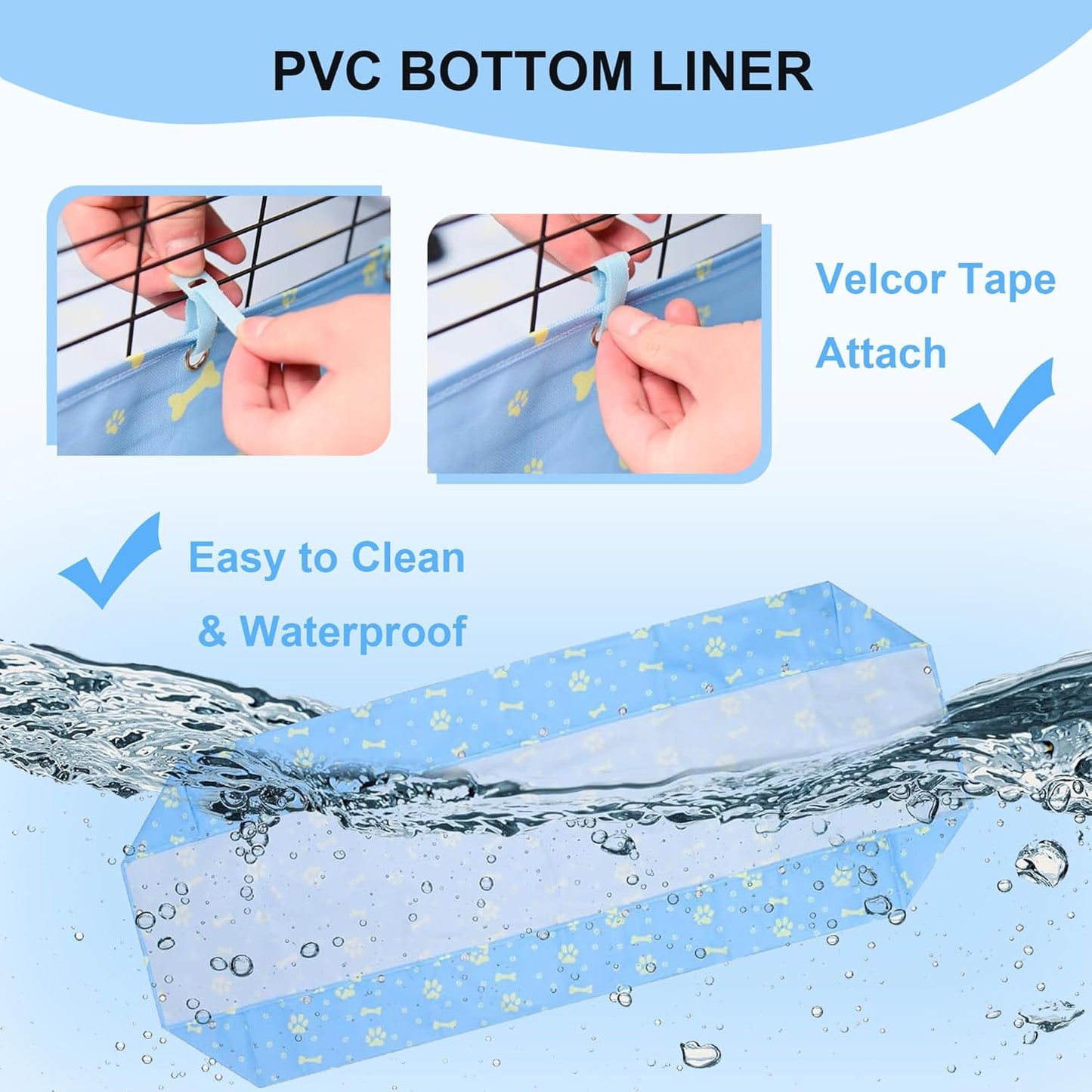 Guinea Pig Cages with Liner, 8-Sqft Small Animal Pet Playpen Indoor C&C Habitat Cage for Rabbit Puppy Hedgehog Outdoor Metal Yard Fence, 12 Panels (B011-07 cage&Liner)