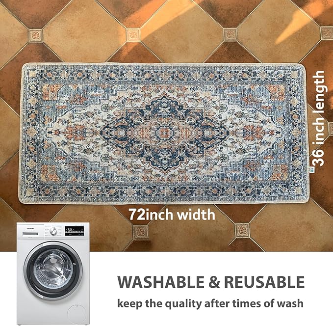 nunubaby Washable Pee Pads for Dogs, Stylish, Non-Slip and Leak-Proof Pee Pads. Reusable Potty Pads for Dogs for Crates and Floors.(Beige/Multi, 36" x72" )