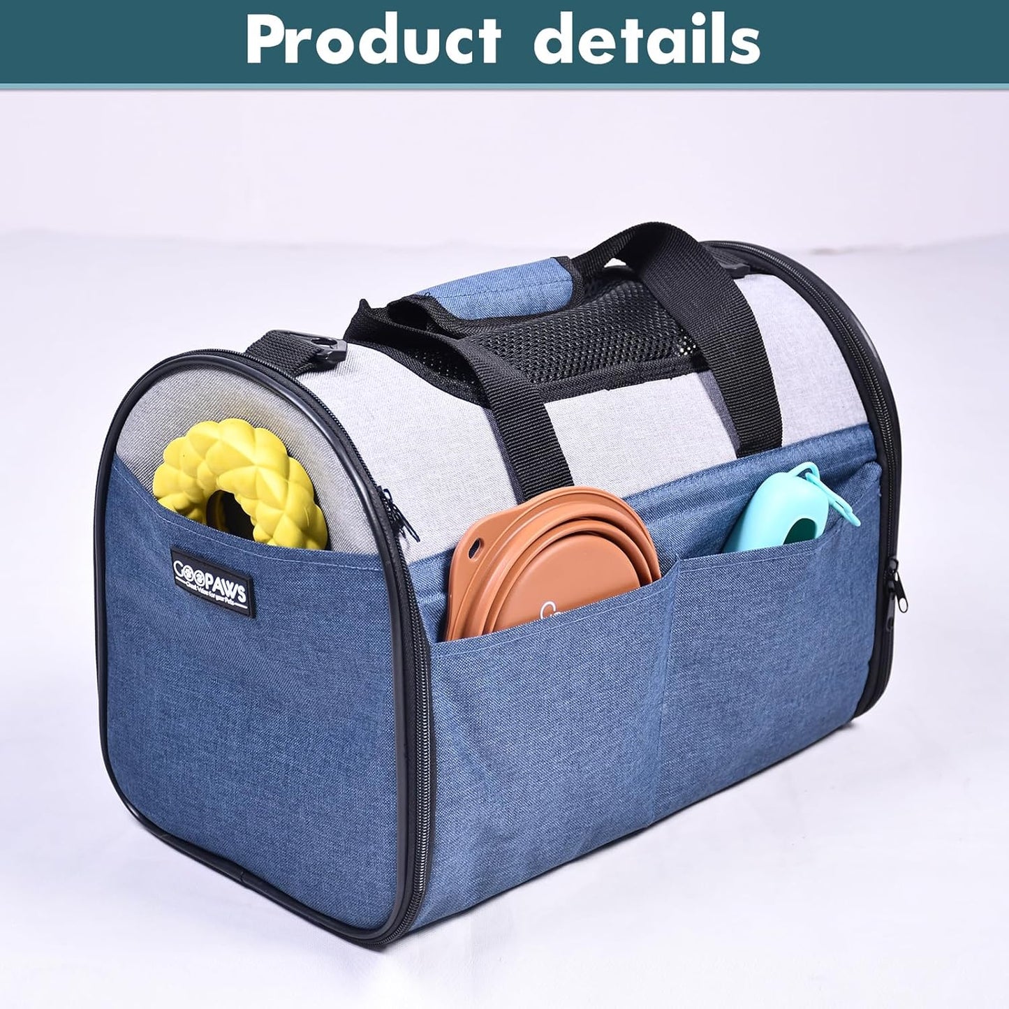 JESPET Soft-Sided Kennel Pet Carrier for Small Dogs, Cats, Puppy, Airline Approved Cat Carriers Dog Carrier Collapsible, Travel Handbag & Car Seat