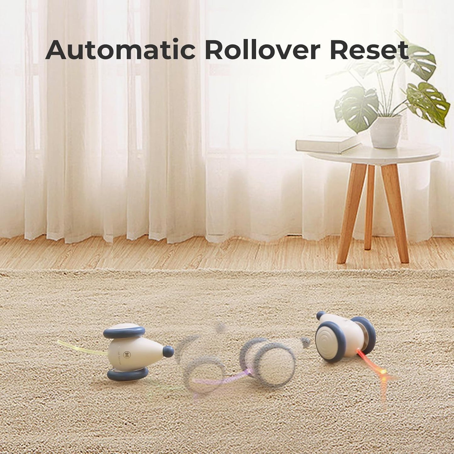 Cheerble Interactive Cat Toys for Indoor Cats, Automatic Cat Toy with LED Lights, Wicked Mouse Toys, Kitten Toys, Pet Toys, Smart Electric Cat Toy, USB Rechargeable, Auto On/Off… (Blue)