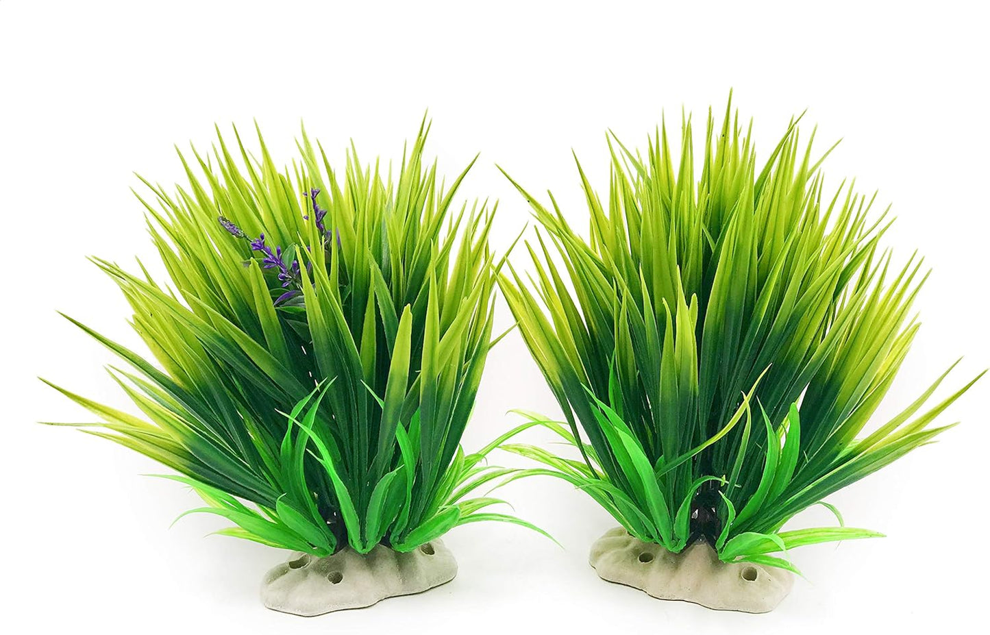 BEGONDIS 2Pcs Aquarium Decorations Fish Tank Artificial Green Water Plants Made of Soft Fabrics Plastic