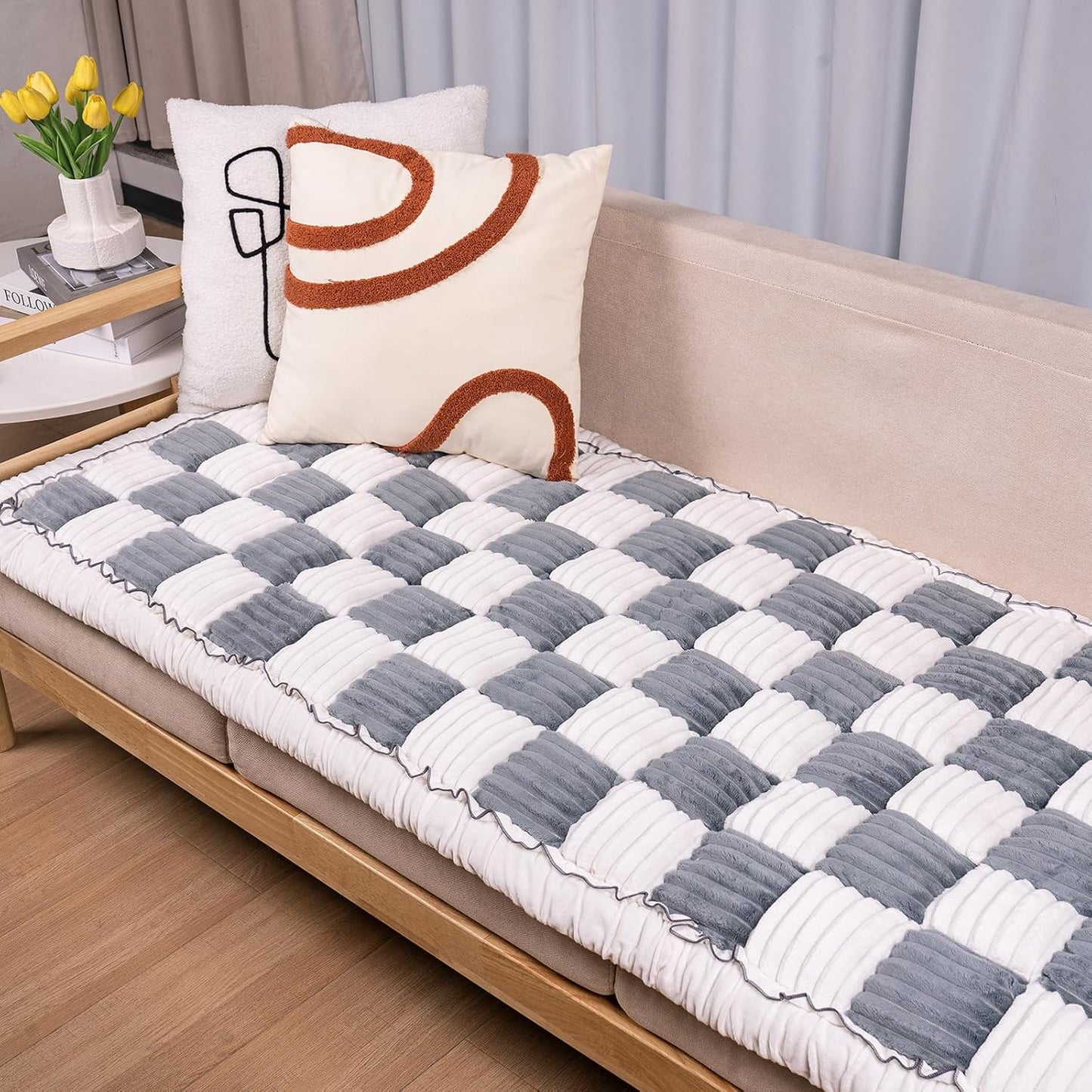 Dog Couch Cover Protector, Dog Bed Mat for Couch Washable Pet Bed Cover, Large Dog Blanket Pet Friendly Sofa Cover, Blue-Grey, 27 * 70 ''