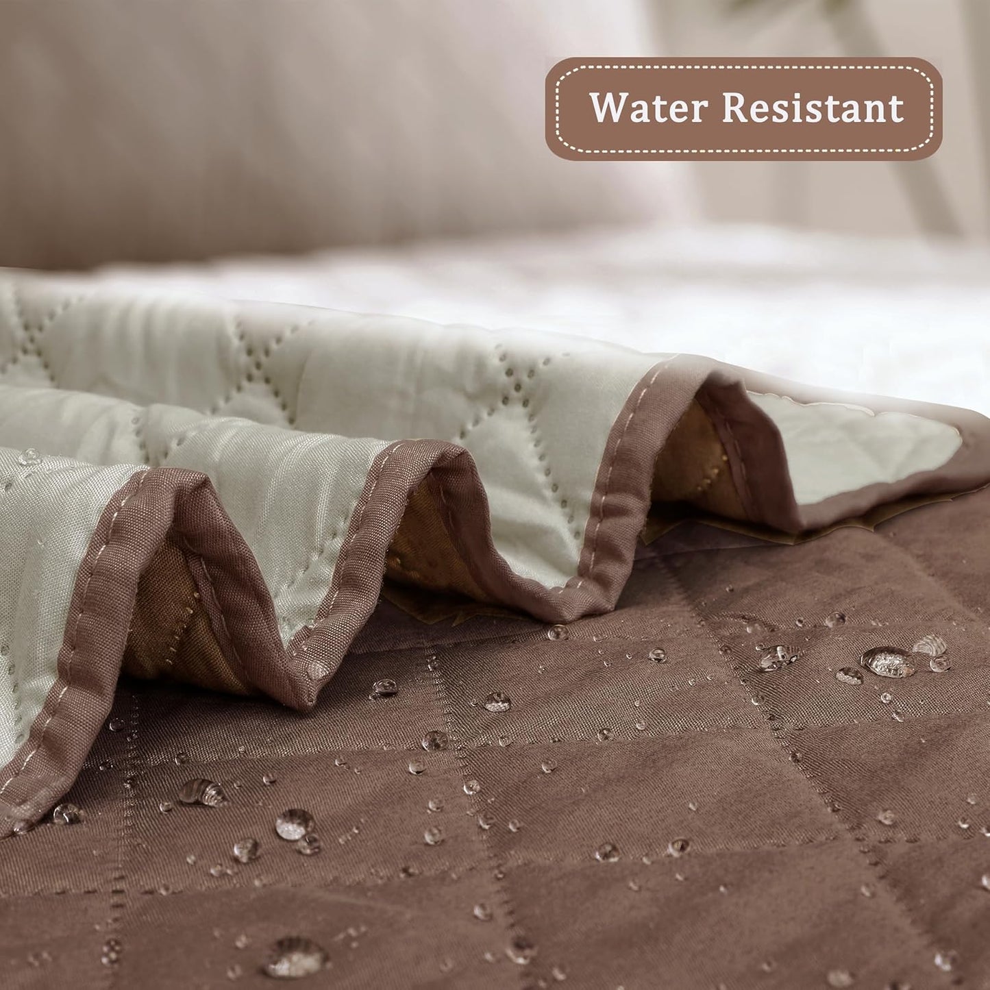 Easy-Going Reversible Chair Cover Washable Sofa Cover for Dogs Water Resistant Couch Slipcover Furniture Protector Cover with Adjustable Straps for Pets (Chair 30 in, Brown/Beige)