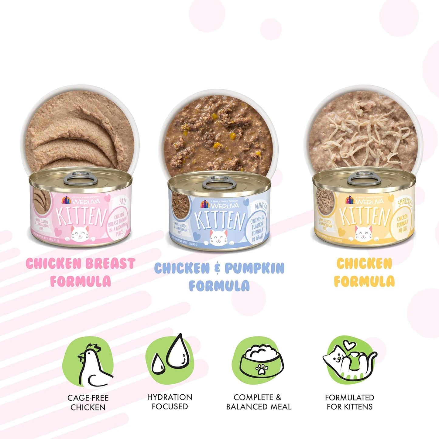 Weruva Kitten, Fur Baby Favorites Variety Pack, 3oz Can (Pack of 12)