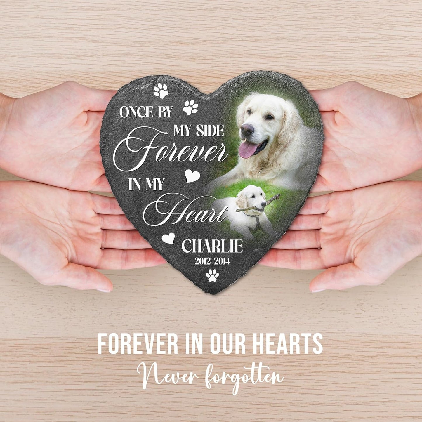 Dog Stones Memorial Personalized Pet Loss Gifts Dog Memorial | Pet Remembrance Stone for Furry Companion Passed Away | Cat Memory Stone Outdoor with Photo | Best Thoughtful Gift for Pets Loss
