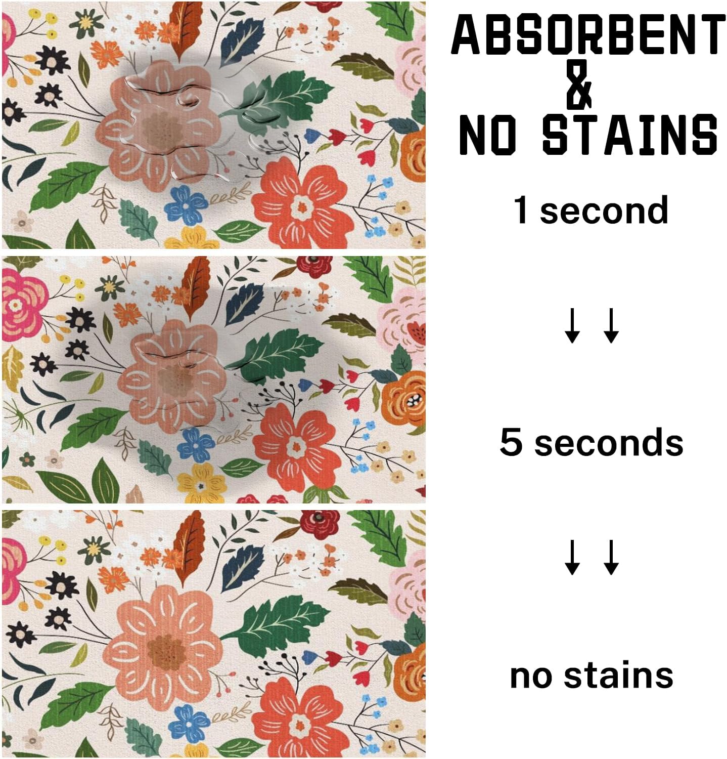 Absorbent Pet Dog Bowl Mat for Food and Water, Pet Cat Food Feeding Mat with Non Slip Rubber Backing, Dog Food Mats for Floors Waterproof, 16"x24"