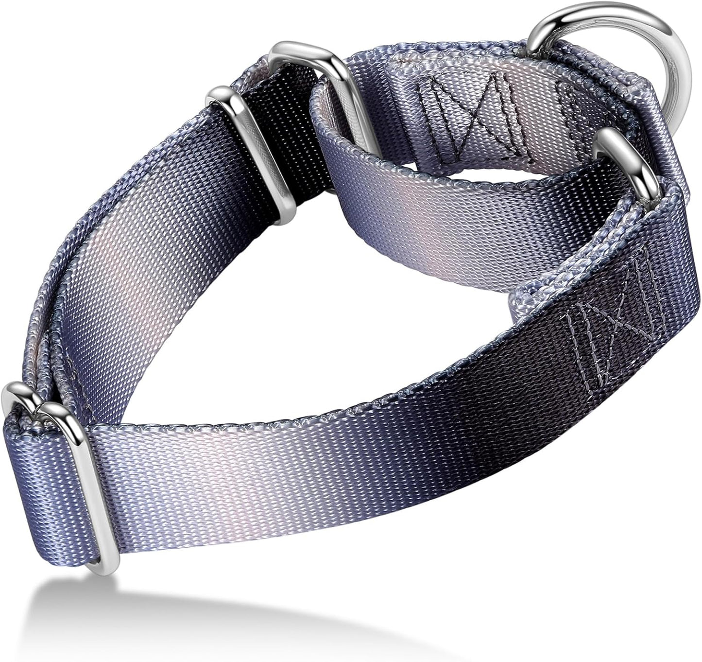 Martingale Dog Collar Colorful Gradient Fashionable - Anti-Escape Soft Durable Pets Collar for Walking Training Outdoor Daily Use -Large, Blue Black