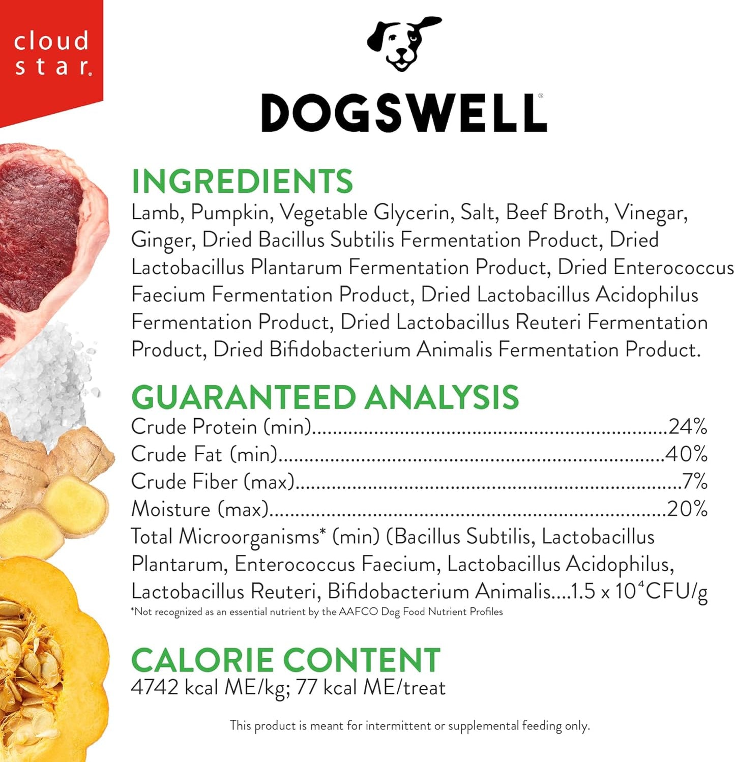 DOGSWELL Gut Health Meaty Jerky Dog Treats, Lamb, 20 oz. Pouch