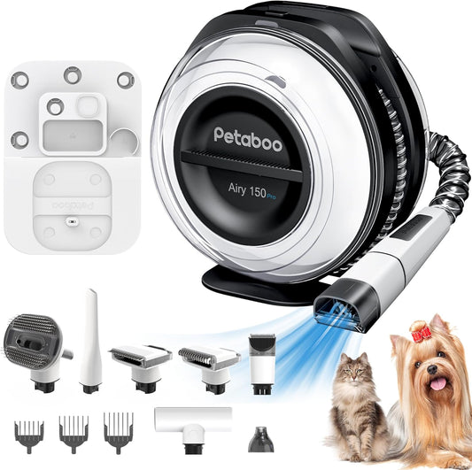 Cordless Dog Grooming Vacuum, Pet Grooming Kit with Clippers Nail Grinder,2.2L Dust Cup,Low Noise,Dog Vacuum for Shedding Grooming for Home Outdoor Car,7 in 1 Set