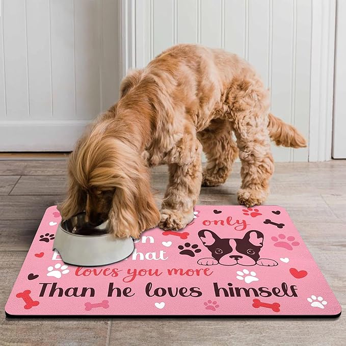Pet Feeding Mat for Floors Waterproof Dog Mat for Food and Water Absorbent Quick Dry Non Slip mat for Cat Bowls