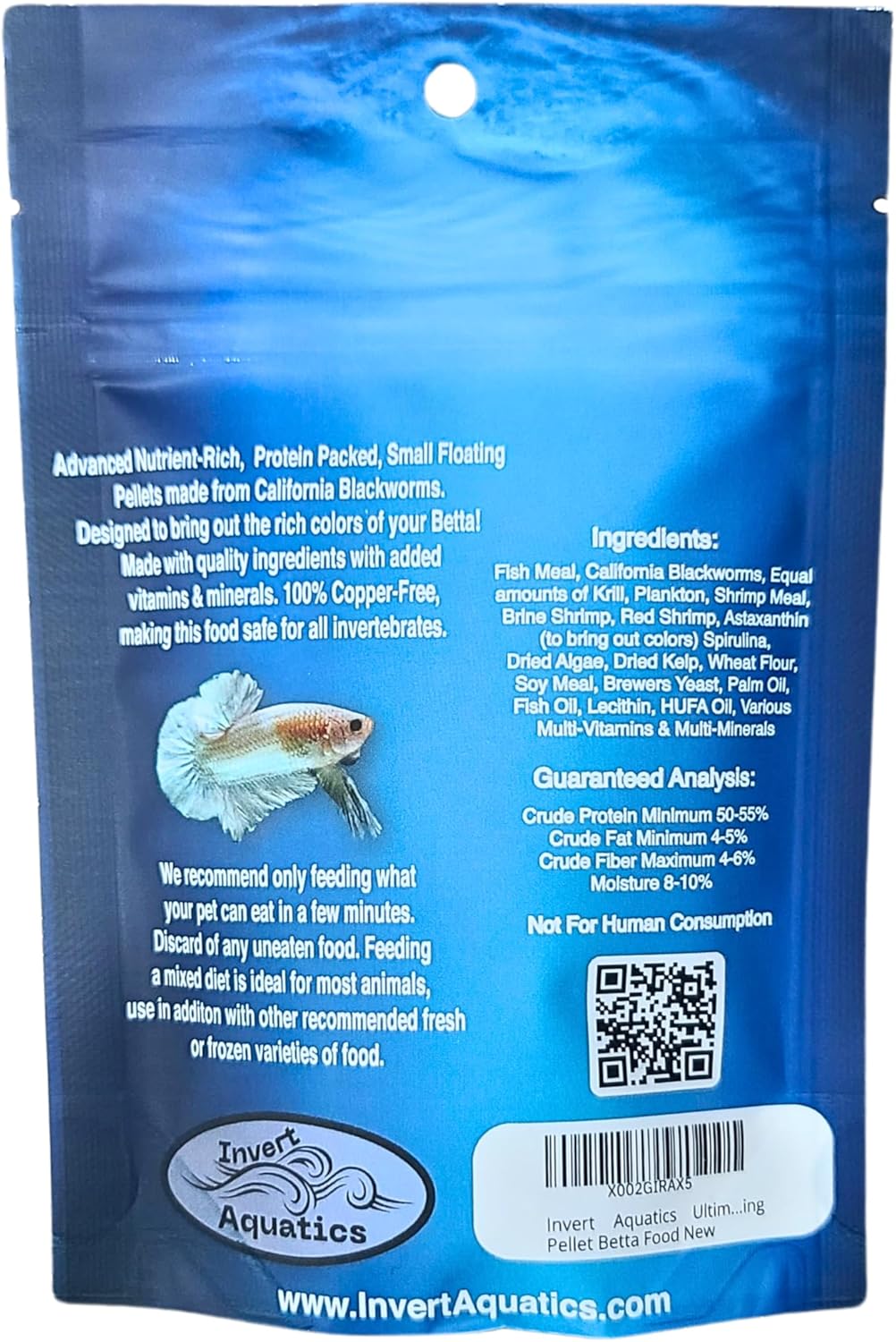 Ultimate Betta Bits - Protein Packed, Blackworm Based Floating Pellet Betta Food