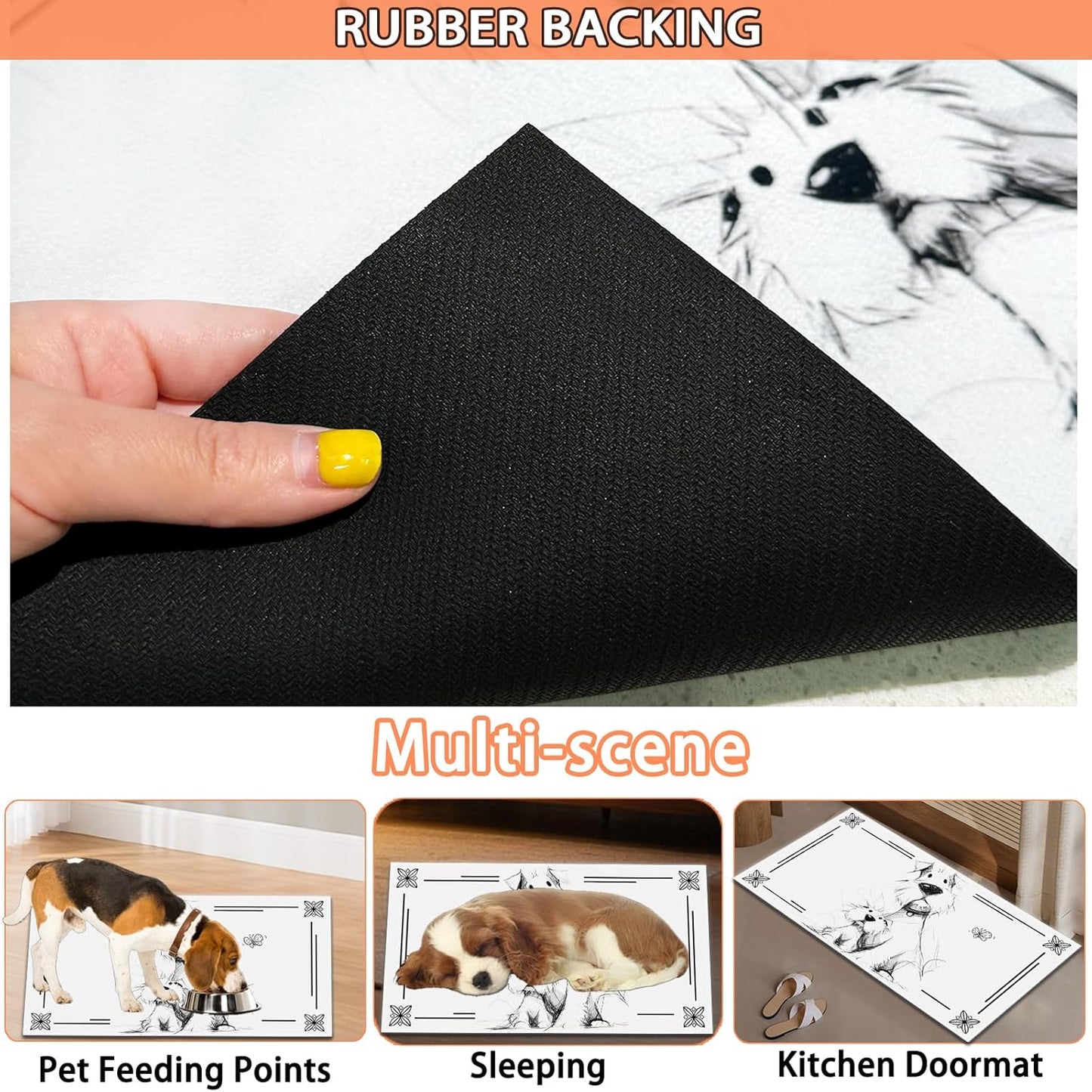 Pet Feeding Mat for Dogs and Cats - Super Absorbent Anti-Slip Bowl Pad, Eco-Friendly Washable Mat to Prevent Spills and Mess Yorkshire Mat 16"x24"
