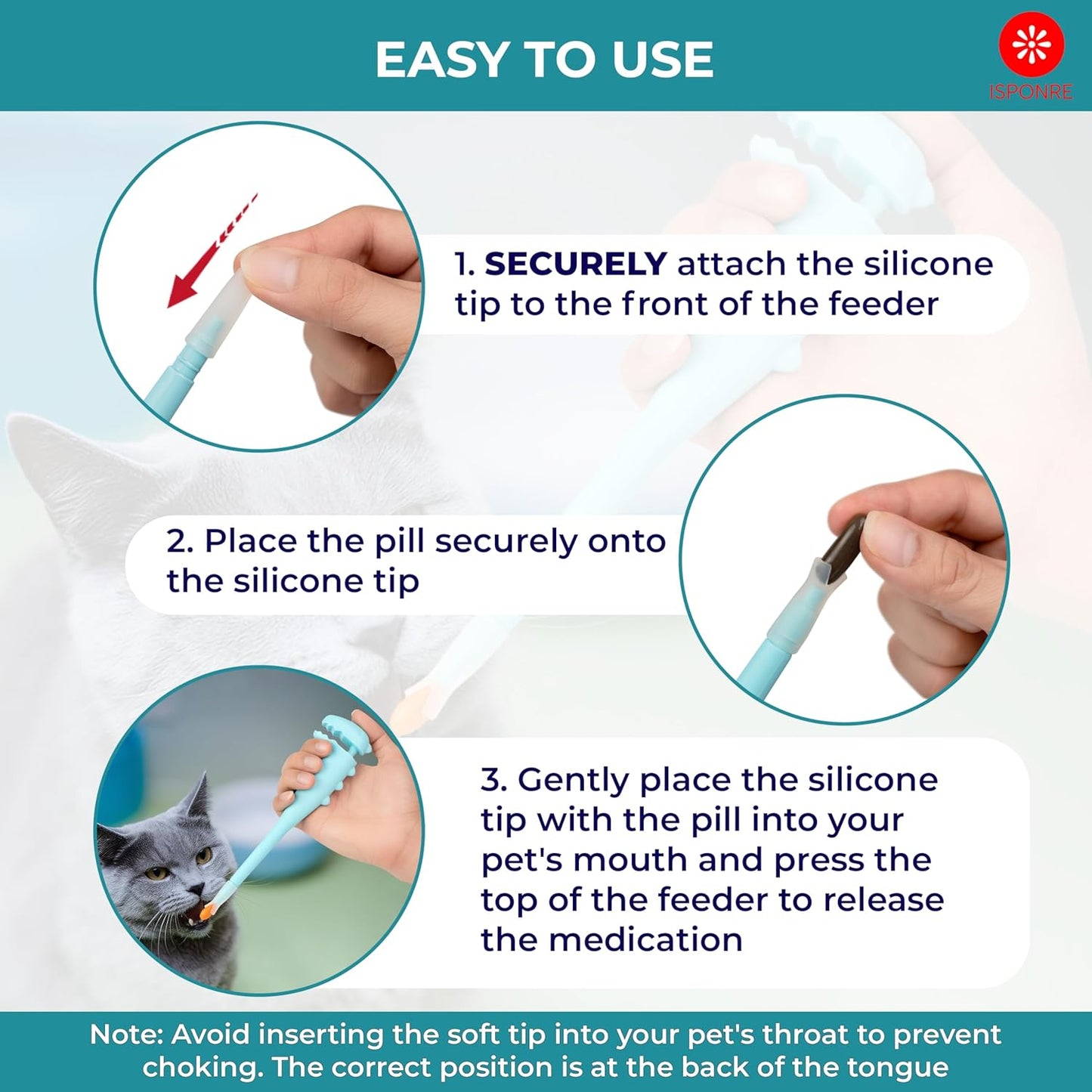 Pet Pill Shooter, Safe & Easy Pill Popper with 2 Premium Soft Silicone Tips for Cats and Dogs, Acts as Pet Piller, Medicine Feeder, Pill Pusher, Pill Dispenser, Cat and Dog Pill Shooter