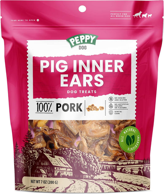 All Natural Pig Ear Slices Dog Treats (7oz) | Protein-Packed | No Preservatives | Promotes Dental Health | Hypoallergenic | Reduces Plaque and Tartar | Perfect Chewiness (7 oz (Pack of 1))