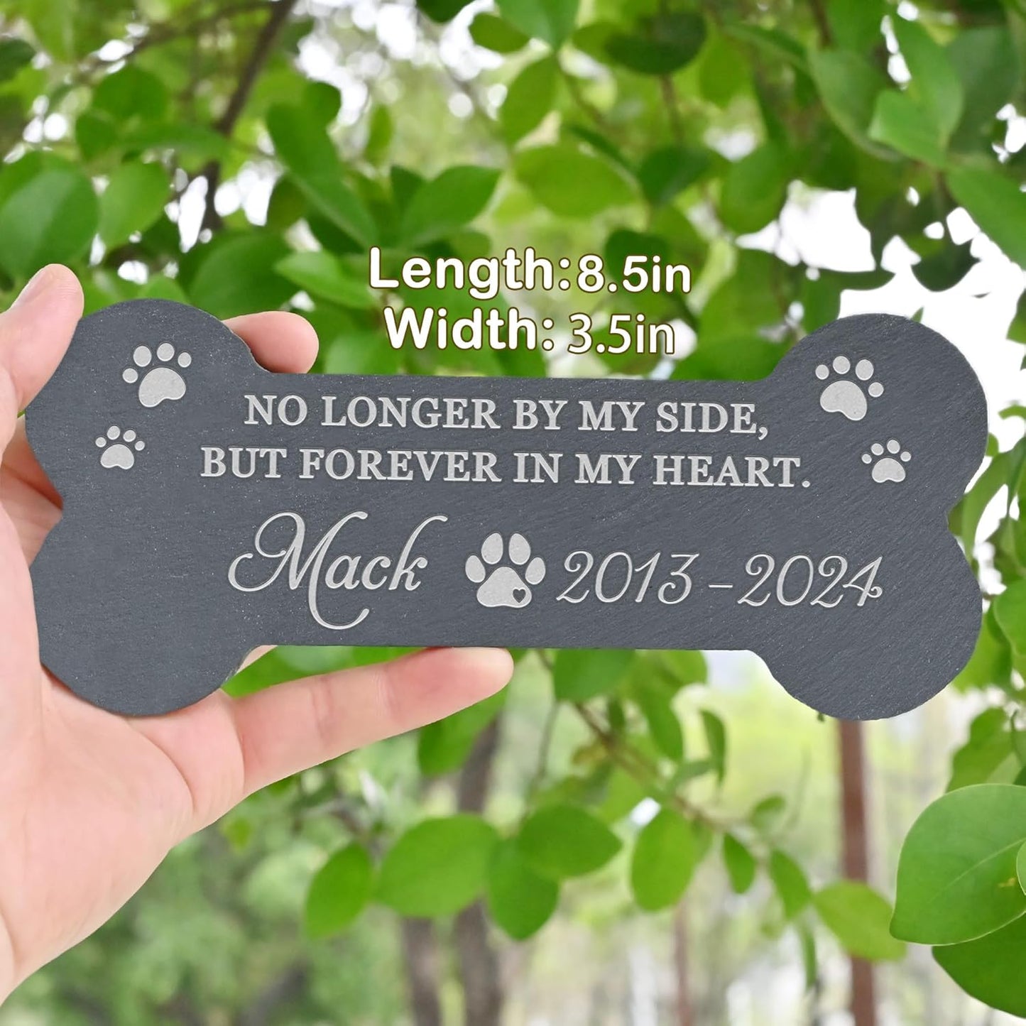 Pet Memorial Gift, Pet Memorial Stone, Dog Memorial Gifts for Loss of Dog, Pet Loss Sympathy Gift, Pet Remembrance Gifts, in Memory of Dog Cat - Forever in My Heart Bone