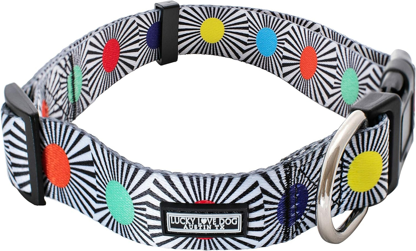 Lucky Love Dog - Adjustable Dog Collar with Easy Click Buckle for Small to Large Ones, Durable, & Comfortable for Male & Female Dogs, Pet Collar for Puppies & Adult Dogs - SOCO, Medium