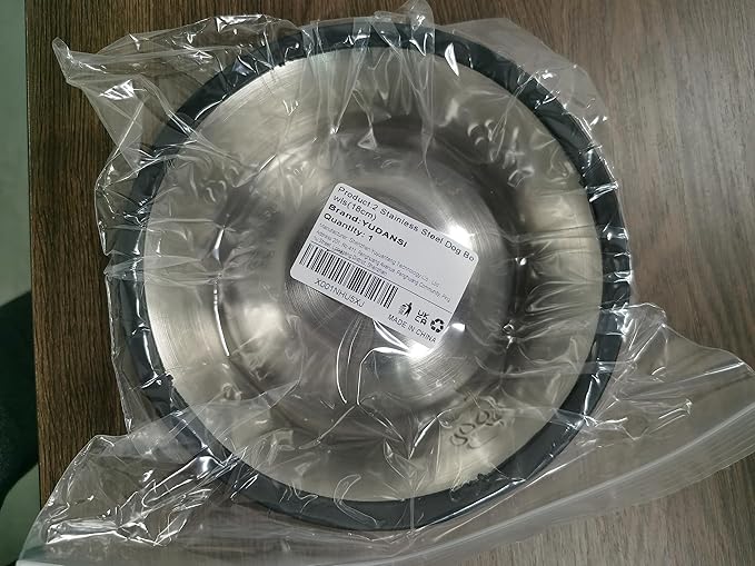 YUDANSI 2 Stainless Steel Dog Bowls, Dog Feeding Dishes, Doggie Plate Food Bowls with Rubber Base, Medium and Large Pet Feeder for Food and Water (L-28.8oz)