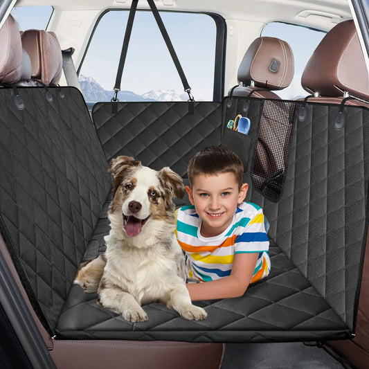 Kytely Back Seat Extender for Dogs,Hard Bottom Dog Car Seat Cover for Back Seat Support 400lb, Waterproof Dog Car Hammock Travel Bed for Car SUV Truck