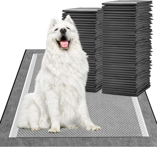 MIZOK Dog Pads 30”x36” XXL Extra Large, Charcoal Pee Pads for Dogs, Odor-Control Neutralize Urine Instantly, Quick Dry & Leak-Proof (40 Counts)