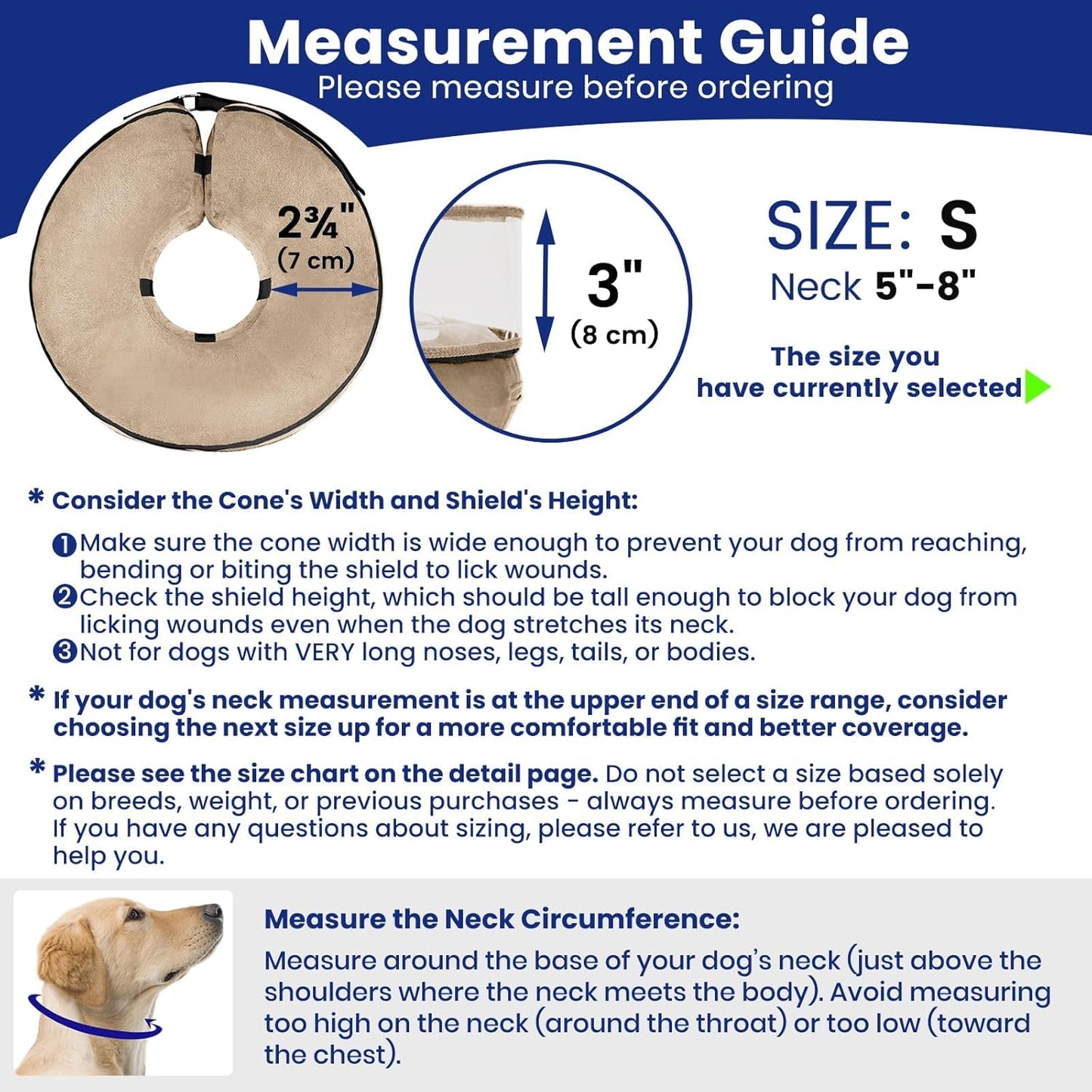 BARKLESS Dog Cone, Inflatable Dog Cone After Surgery for Small Breeds, Soft Surgery Collar with Enhanced Anti-Licking Guard Shield for Pets, Patented Protective Donut Collar