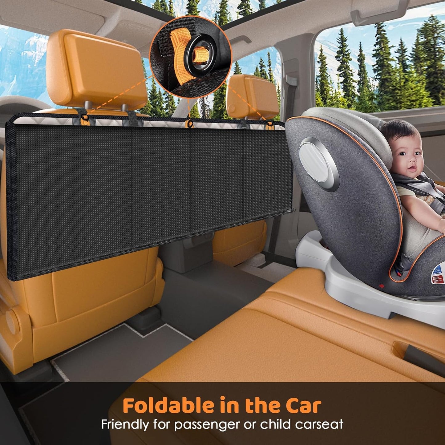 URPOWER Hard Bottom Dog Seat Cover with Mesh Window Waterproof Bench Dog Car Seat Cover for Back Seat Nonslip Pet Rear Seat Protector for Fur & Mud, Washable Dogs Hammock for Cars Trucks and SUV