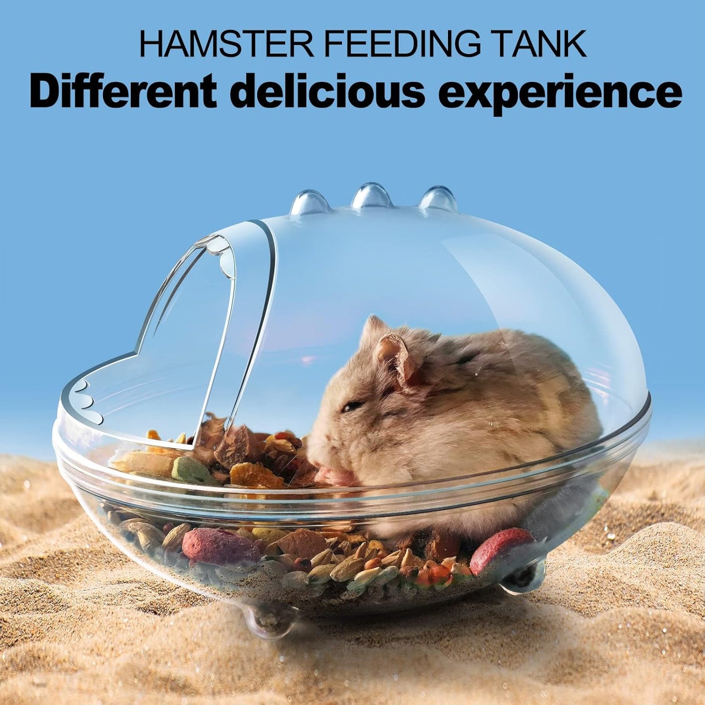Hamster Bathroom,Hamster Bathtub Box,dust Bath for Hamster,Hamster Sand Bath Container,Hamster Bath,Hamster Bathing Bowl,Transparent Hamster Bathtub Toilet for Hamster Accessories (S)