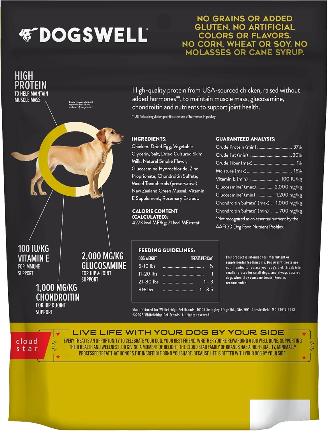 Dogswell Grain-Free Hip and Joint Chicken Grillers for Dogs, 12 oz. Model: 842185