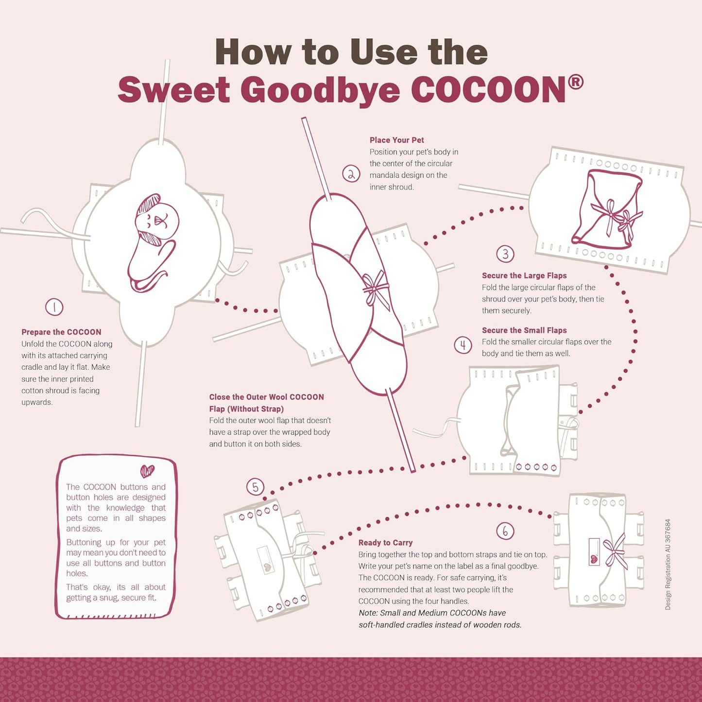 Cocoon® - Eco-Friendly Pet Burial & Cremation Ceremony Kit (Premium Wool) - Casket for Dogs and Cats – Size for Every Breed (Choose Size & Color) (Medium, Indigo)