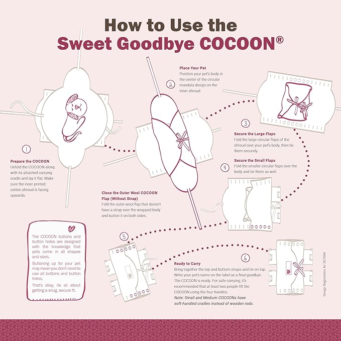 Cocoon® - Eco-Friendly Pet Burial & Cremation Ceremony Kit (Premium Wool) - Casket for Dogs and Cats (Choose Size & Color) (XL, Lavender)