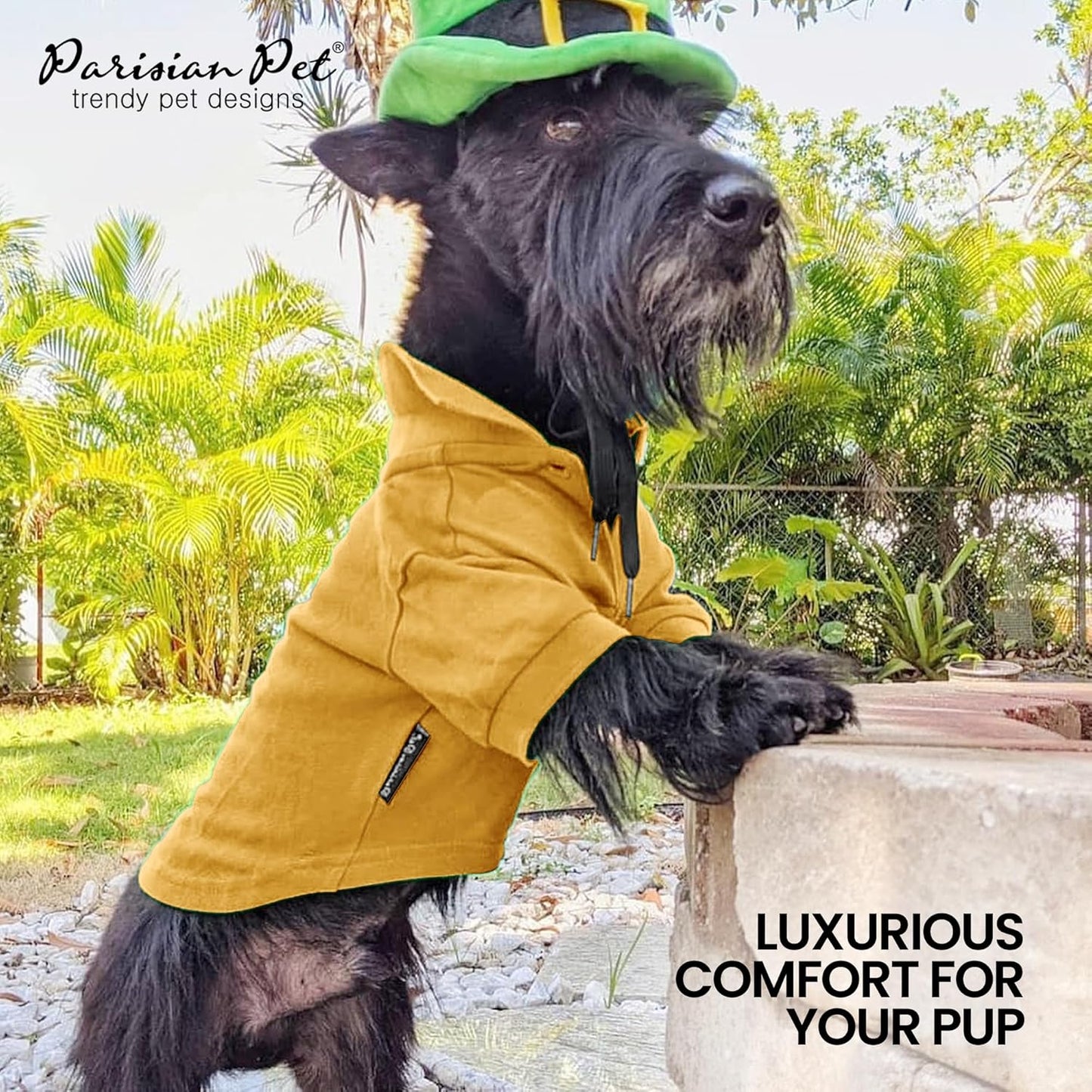 Parisian Pet Dog Polo Shirts - Breathable Cotton Shirt - Solid Yellow, Summer Pullover - Button Up Collar Polo for Small Dogs XXS