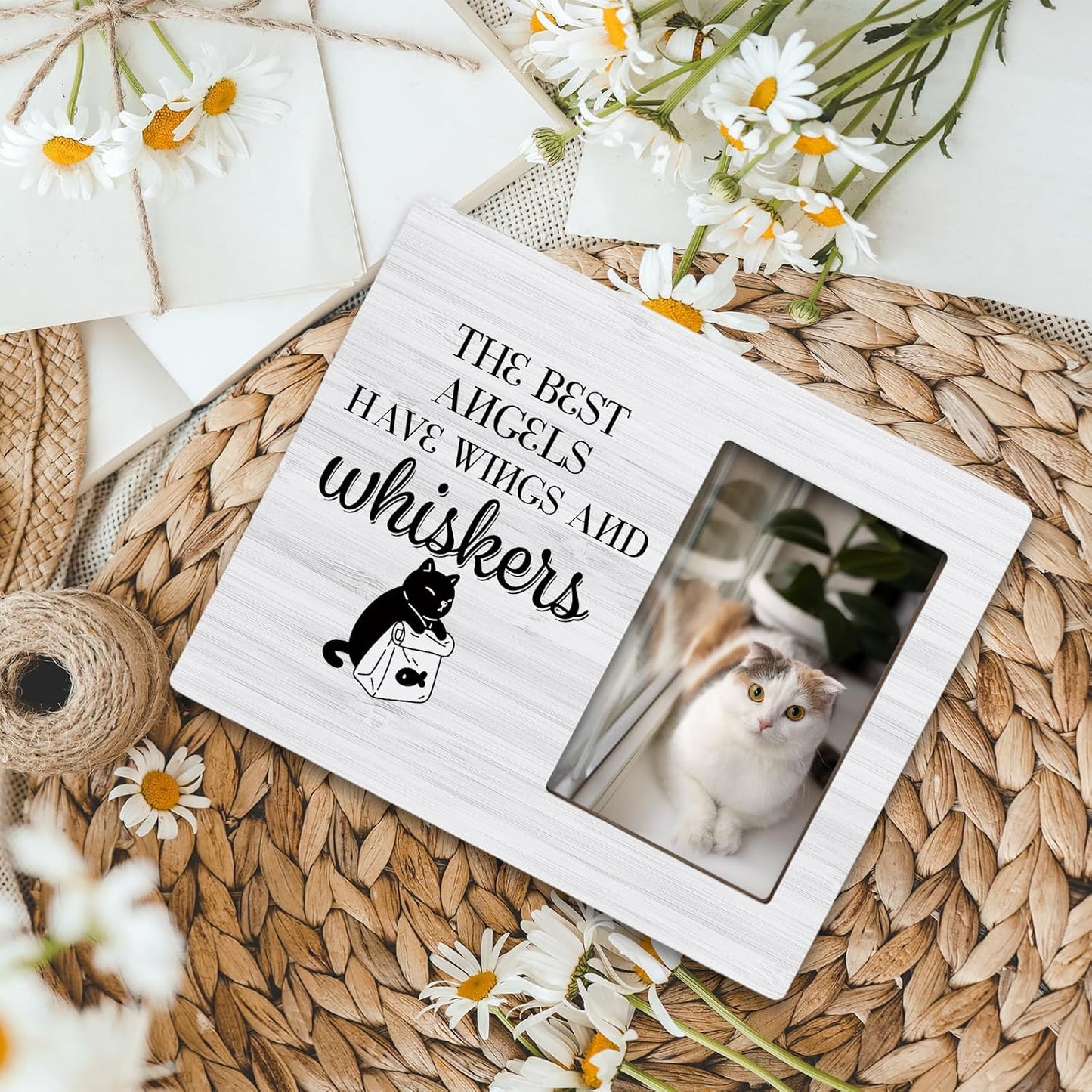 HIWX Cat Memorial Picture Frame, Cat Frames For Pictures Memorial, Cat Pet Remembrance Gifts Picture Photo Frames, Cat Memorial Gifts, Pet Cat Picture Photo Frame 4x6