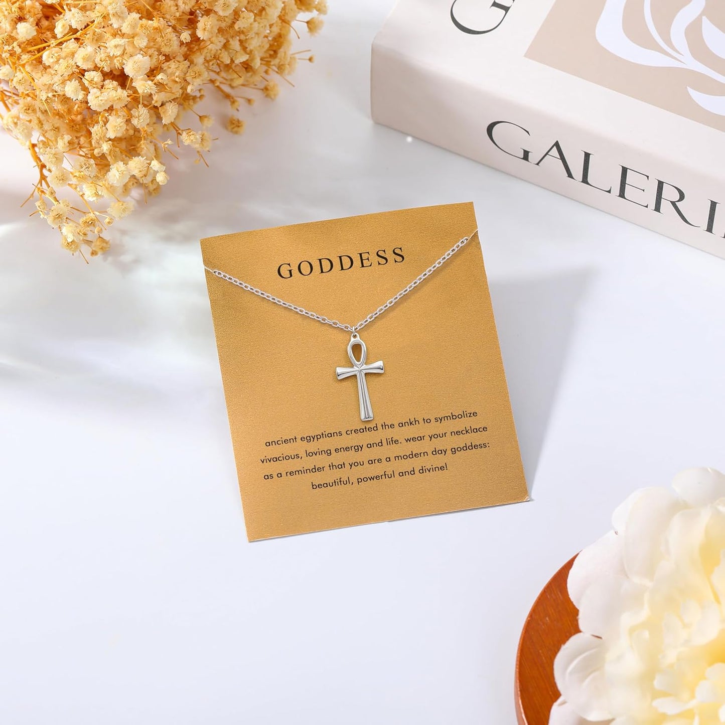 Baydurcan Pendant Necklace for Women Evil Eye Ankh Bow Necklace for Friends Sister Birthday Just Because Christmas Gifts