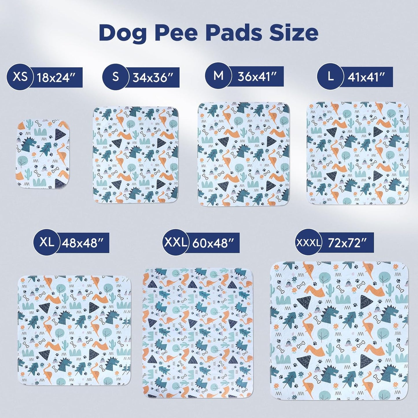 FURTIME Washable Pee Pads for Dogs, 2 Pack Large 34"x36" Super Absorbent Reusable Puppy Pads, 100% Waterproof Non-Slip, Whelping Dog Playpen Crate Mat for Potty