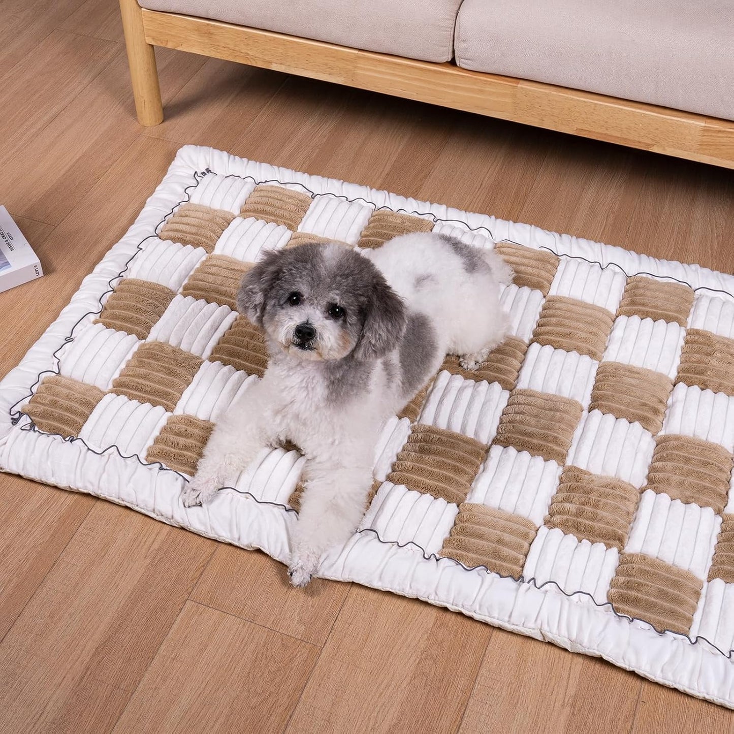 Dog Couch Cover Protector, Dog Bed Mat for Couch Washable Pet Bed Cover, Large Dog Blanket Pet Friendly Sofa Cover, Light Coffee, 27 * 82 ''