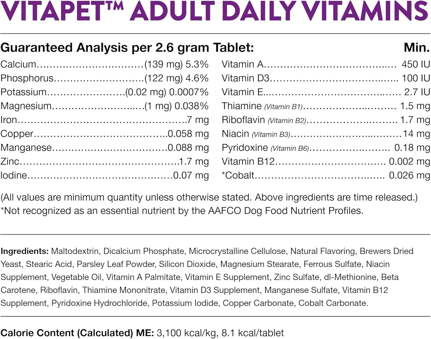 NaturVet VitaPet Adult Daily Vitamins Plus Breath Aid for Adult Dogs, 60 ct Soft Chews, Made in The USA with Globally Source Ingredients