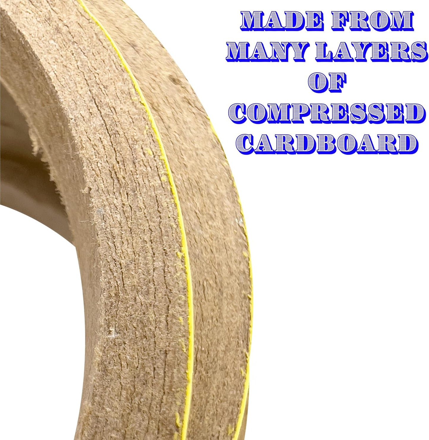 by M&M 8003 Pk6 3.5 Inch Skinny Yellow Bird Donuts - Shreddable Chewable Bird Safe Compressed Cardboard Foot Toys, Bright Bird Pleasing Colors Great for Aviaries and Cage