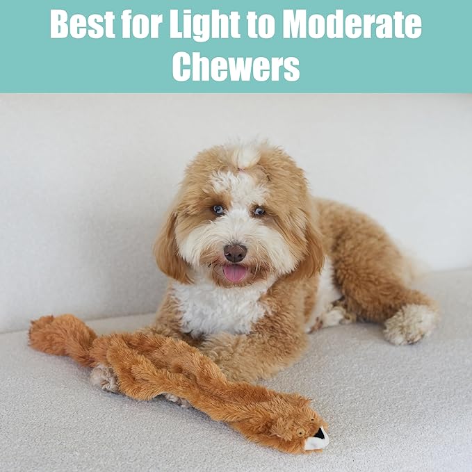 SPOT Skinneeez Squirrel 23-Inch Stuffing-Free Plush Dog Toy – Realistic Design with 2 Squeakers – Durable, Soft Polyester for Medium & Large Dogs – Tug, Fetch & Shake Play – for Moderate Chewers