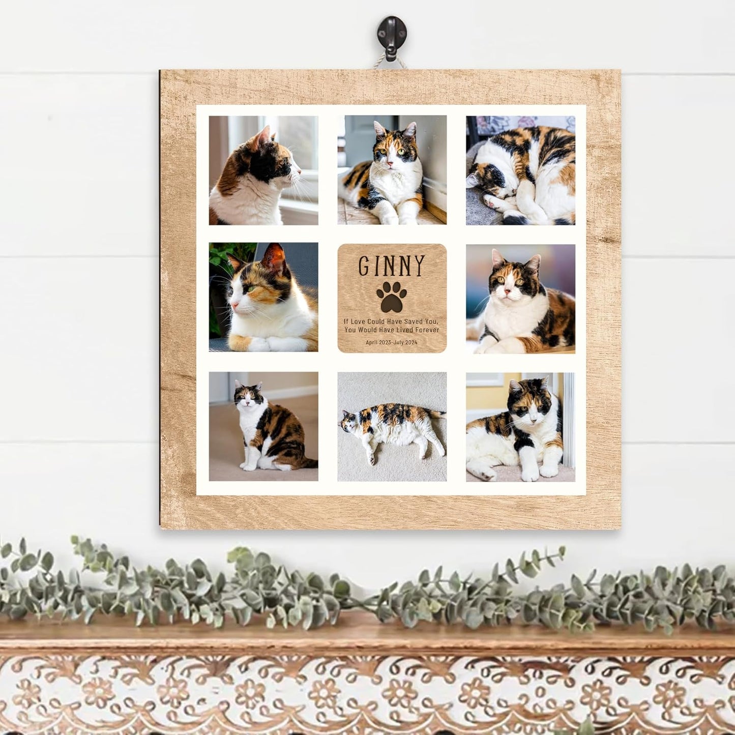 Personalized Pet Memorial Picture Frame – Custom Cat Memorial Sign with Photos, Name & Quote, Pet Loss Sympathy Gift, Pet Remembrance Keepsake, Gift for Pet Lovers