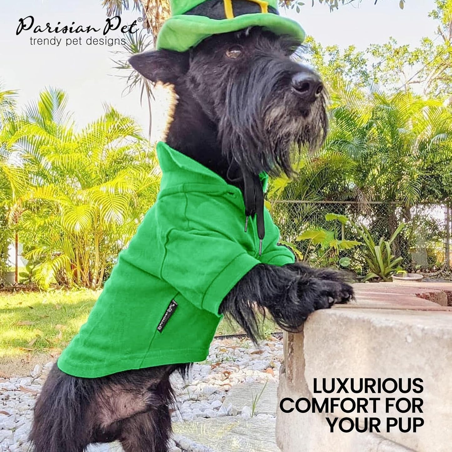 Parisian Pet Dog Polo Shirts - Breathable Dog Cotton Shirt - Solid Green Color, Summer Pullover Dog Clothes - Button Up Collar, Dog Polo Shirt for Medium Dogs M