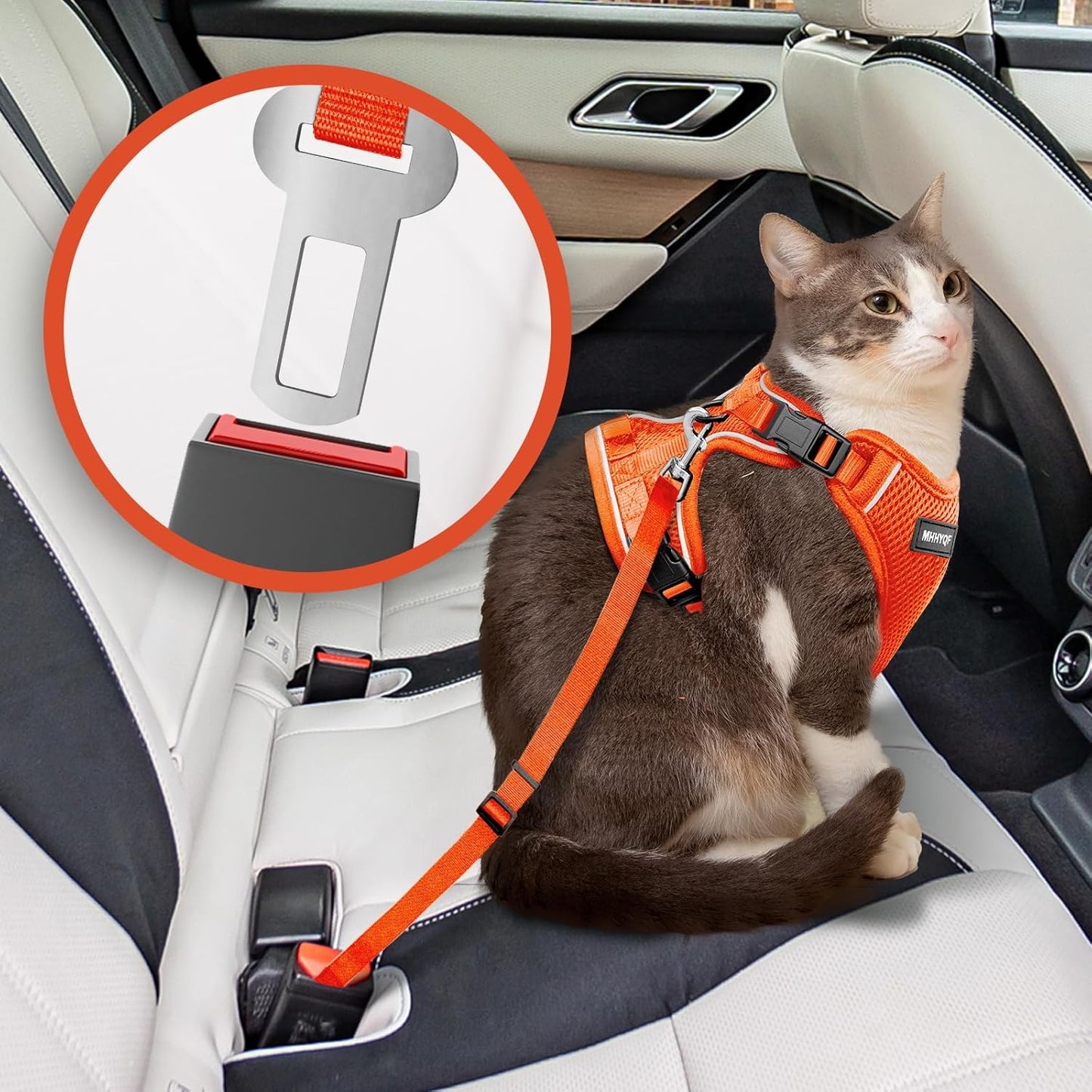 Cat Harness and Leash for Walking Escape Proof Soft Adjustable Cat Leash Breathable Comfortable Vest Easy to Wear Kitten Harness for Outdoor Travel, Orange, XS