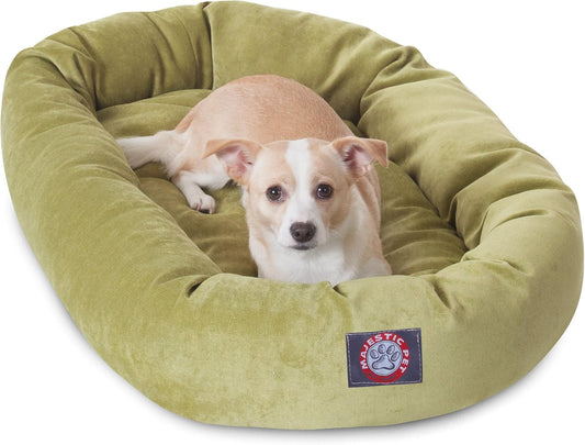 Majestic Pet Villa 32 Inch Shredded Memory Foam Dog Bed for Medium Sized Dogs 32x23x7 Inch–Orthopedic Dog Bed - Durable Pet Bed - Washable Medium Pet Bed with Head Support-Apple