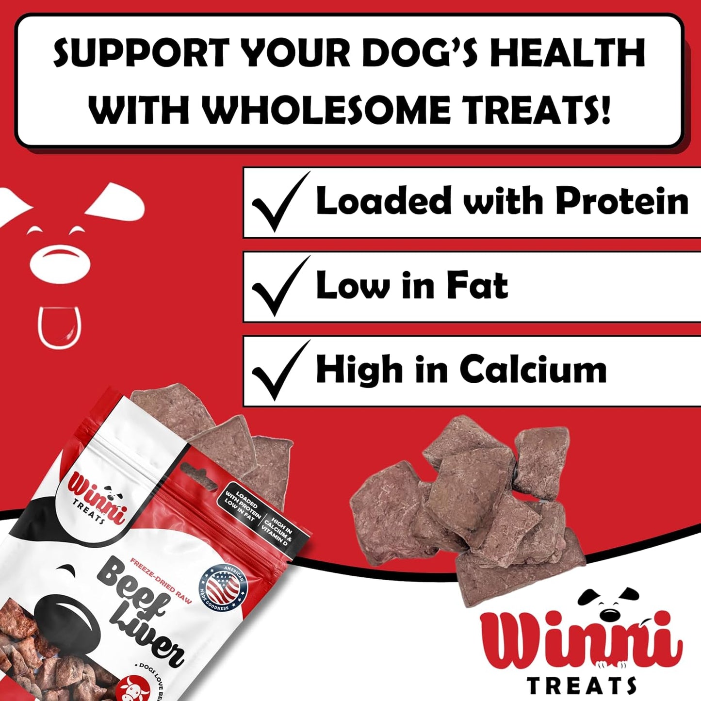 Freeze Dried Raw Beef Liver Dog Treats - Limited Ingredient, Preservative Free, High Protein, Low Fat Dog Treats - Raw Single Ingredient Treats for Pets - 4 oz