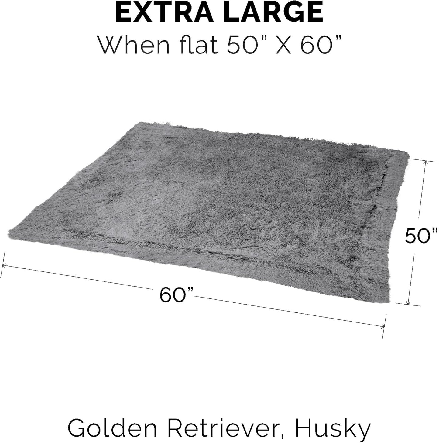 Furhaven Waterproof Throw Blanket for Dogs & Indoor Cats, Washable - Shaggy Plush Calming Long Faux Fur & Velvet Dog Blanket - Gray, Extra Large/XL