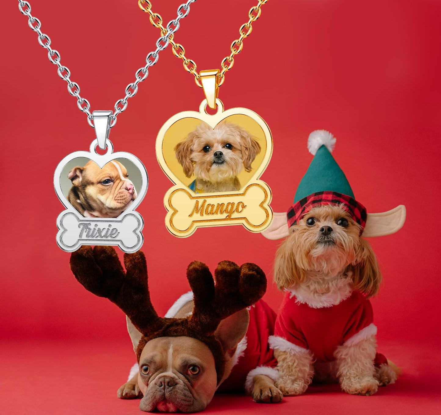 CharmSStory Personalized Photo Necklaces Custom Engraved Name Necklace Memory Keepsake Picture Necklace Pendant Customized Gifts for Women Men