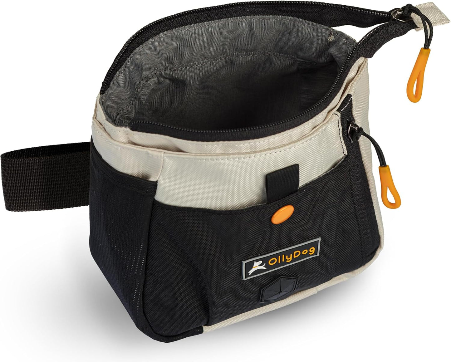 OllyDog Backcountry Day Bag | Hands-Free Dog Training Treat Pouch | Fanny/Hip Pack with Zipper Closure & Built-in Poop Bag Dispenser | Removable Waist Clip (Bluff)
