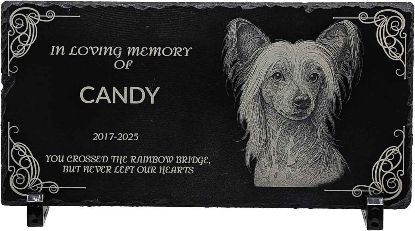 lemuria Pet Memorial Stone Dog Memorial Gifts for Loss of Dog Pet Loss Sympathy Gift Slate Grave Marker or Dog Headstone Indoor/Outdoor Rainbow Bridge Tribute for Dogs and Cats (12x6 inches)