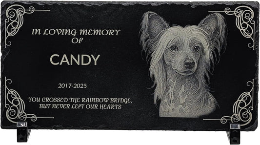 lemuria Pet Memorial Stone Dog Memorial Gifts for Loss of Dog Pet Loss Sympathy Gift Slate Grave Marker or Dog Headstone Indoor/Outdoor Rainbow Bridge Tribute for Dogs and Cats (12x6 inches)