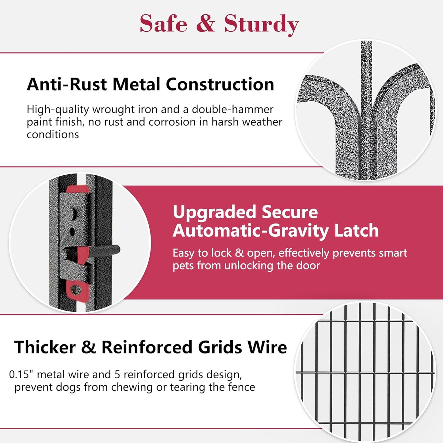 Dog Playpen Dog Fence Outdoor for Yard, 32inch 48 Panels Dog Pens Outside Anti-Rust Pet Playpen Exercise Pen with Lock for Large Medium Small Dogs, Portable Pet Fence for Yard RV Camping