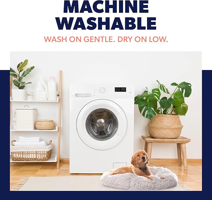 Active Pets Small Beige Dog Bed for Up to 25lbs, Calming Orthopedic Pet Bedding for Anxiety Relief, Joint Support & Comfort, Washable Dog Furniture