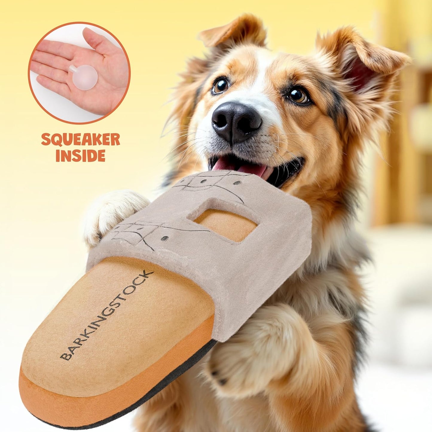 Barkingstock Shoe Dog Toy with Squeaker and Crinkle - Funny Cute Parody Pets Toys - Toys for Small, Medium and Large Pets - Puppy Birthday Gifts - Funny Pet Toys